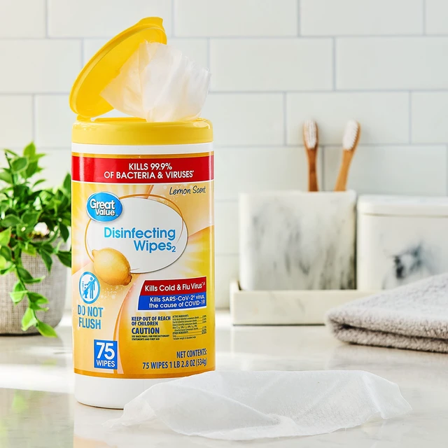 Alt view image 4 of 7 - Great Value Disinfecting Wipes, Lemon Scent, 75 Count