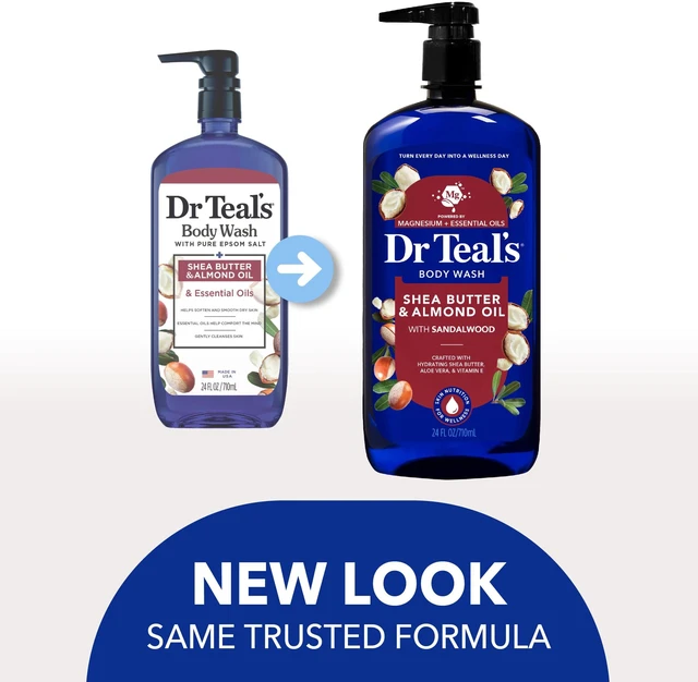 Alt view image 4 of 6 - Dr Teal's Body Wash with Shea Butter, Almond, and Pure Epsom Salt, 24 fl oz