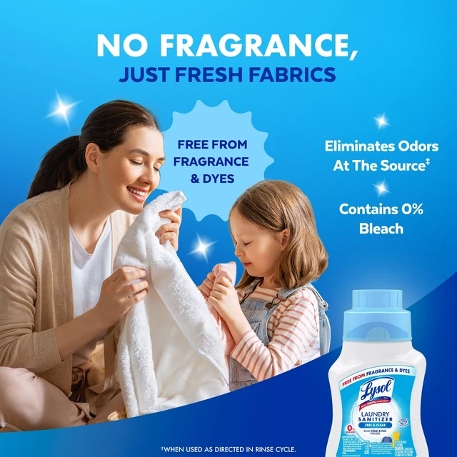Alt view image 5 of 5 - Lysol Laundry Sanitizer Additive Unscented, Odor Eliminating Liquid, 41 oz