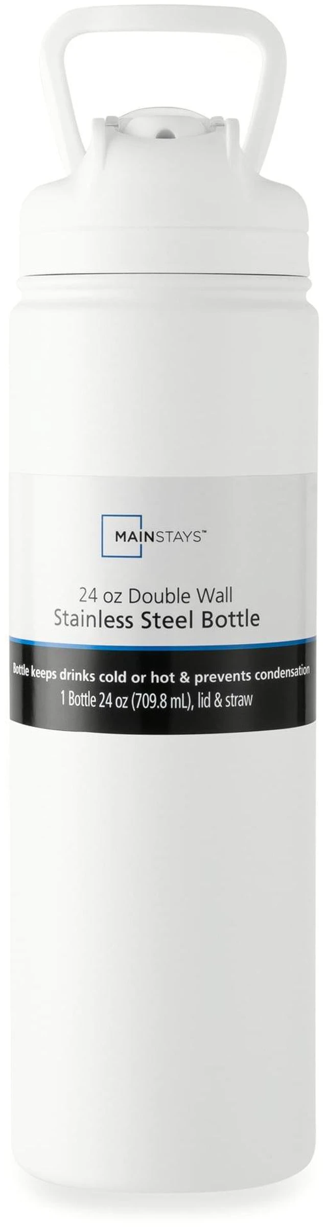 Alt view image 4 of 6 - Mainstays 24 oz Stainless Steel Sip Water Bottle, White