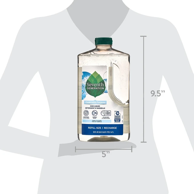 Alt view image 6 of 6 - Seventh Generation Dish Soap Liquid, Fresh Free and Clear, 50 fl oz Refill