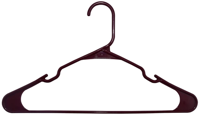 Main image of Mainstays Plastic Notched Adult Hangers, Maroon Supreme, 50 Count