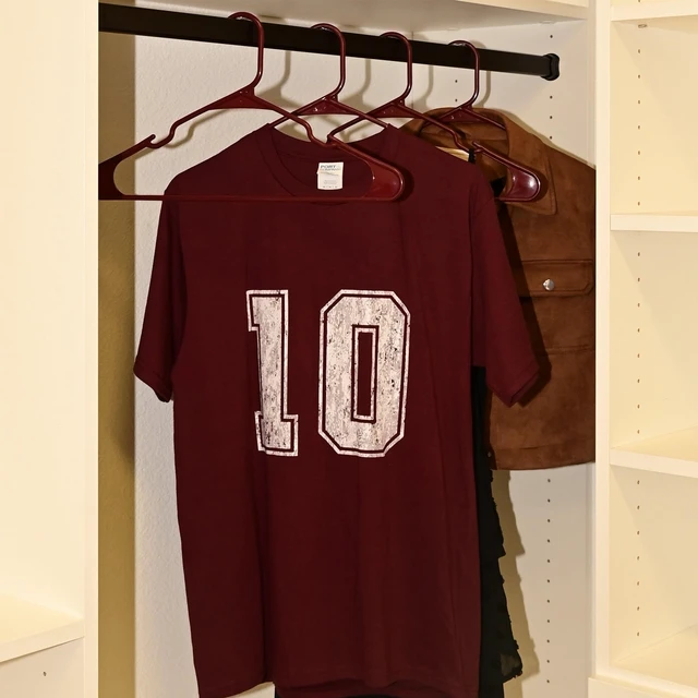 Alt view image 5 of 6 - Mainstays Plastic Notched Adult Hangers, Maroon Supreme, 50 Count