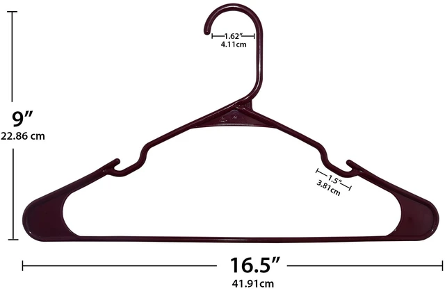 Alt view image 4 of 6 - Mainstays Plastic Notched Adult Hangers, Maroon Supreme, 50 Count