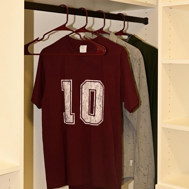 Alt view image 6 of 6 - Mainstays Plastic Notched Adult Hangers, Maroon Supreme, 50 Count