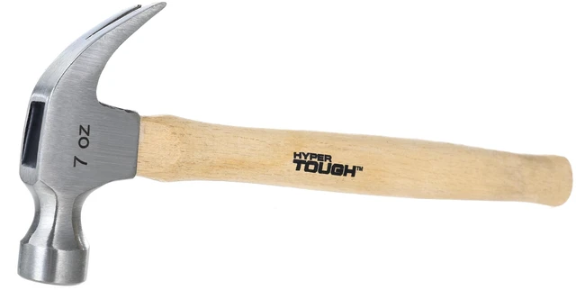 Alt view image 2 of 4 - Hyper Tough 7oz Wood Handle Claw Hammer with Smooth Face