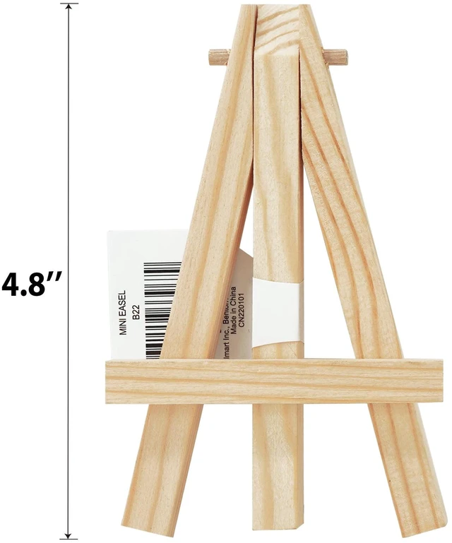 Alt view image 2 of 5 - 6 Pack 4.8" Mini Natural Wood Display Easel, Solid Pine Wood, 1 Piece