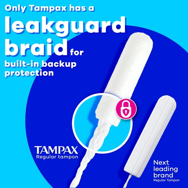 Alt view image 3 of 5 - Tampax Pearl Tampons with LeakGuard Braid, Ultra Absorbency, 18 Count