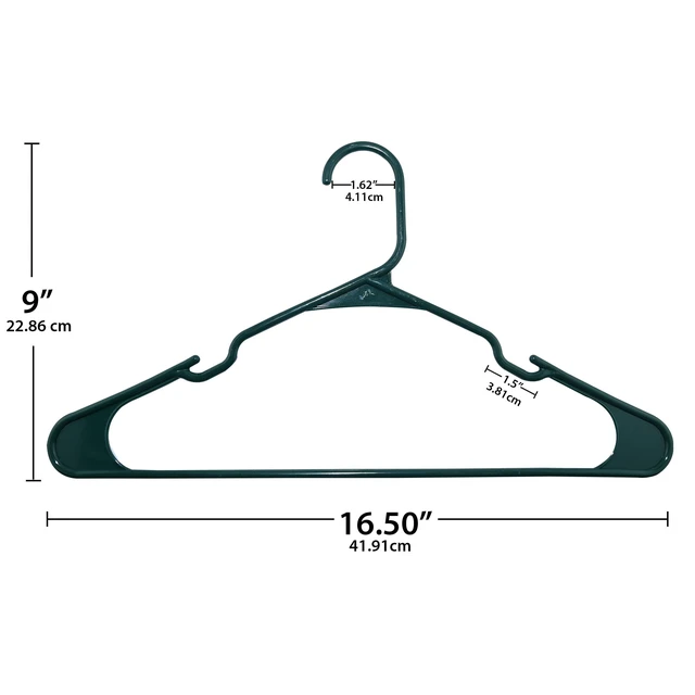 Alt view image 7 of 7 - Mainstays Plastic Notched Adult Clothes Hangers, 50Count, Green Blast