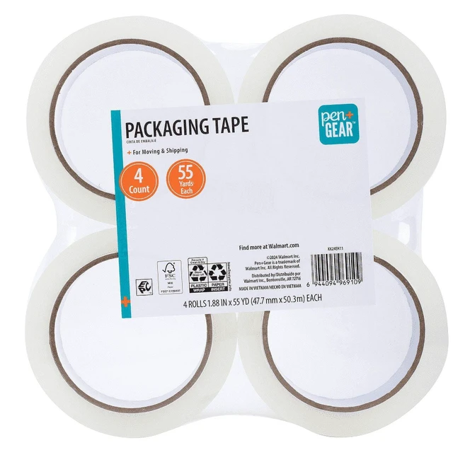 Alt view image 4 of 4 - Pen+Gear Packing Tape, Clear, 1.88In x 55Yds, 4 Rolls