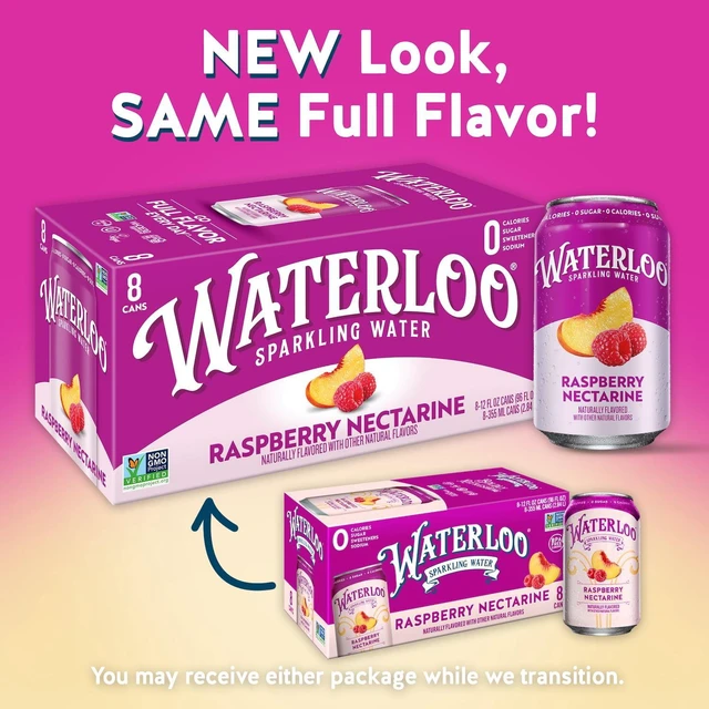 Alt view image 3 of 5 - Waterloo Sparkling Water, Raspberry Nectarine, 12 fl oz, 8-Pack Cans