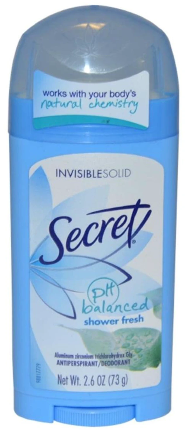 Main image of Secret Invisible Solid Antiperspirant Deodorant, Shower Fresh, 2.6oz
