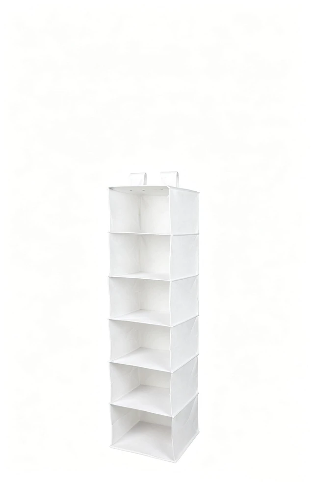Main image of Mainstays 6 Shelf Non-Woven Hanging Closet Organizer, Arctic White