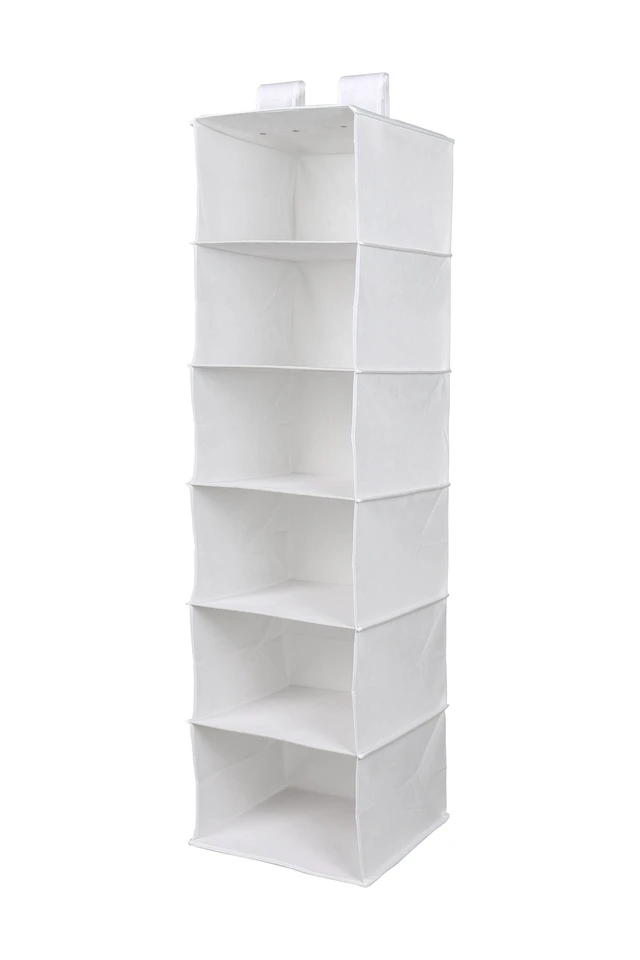 Alt view image 4 of 6 - Mainstays 6 Shelf Non-Woven Hanging Closet Organizer, Arctic White