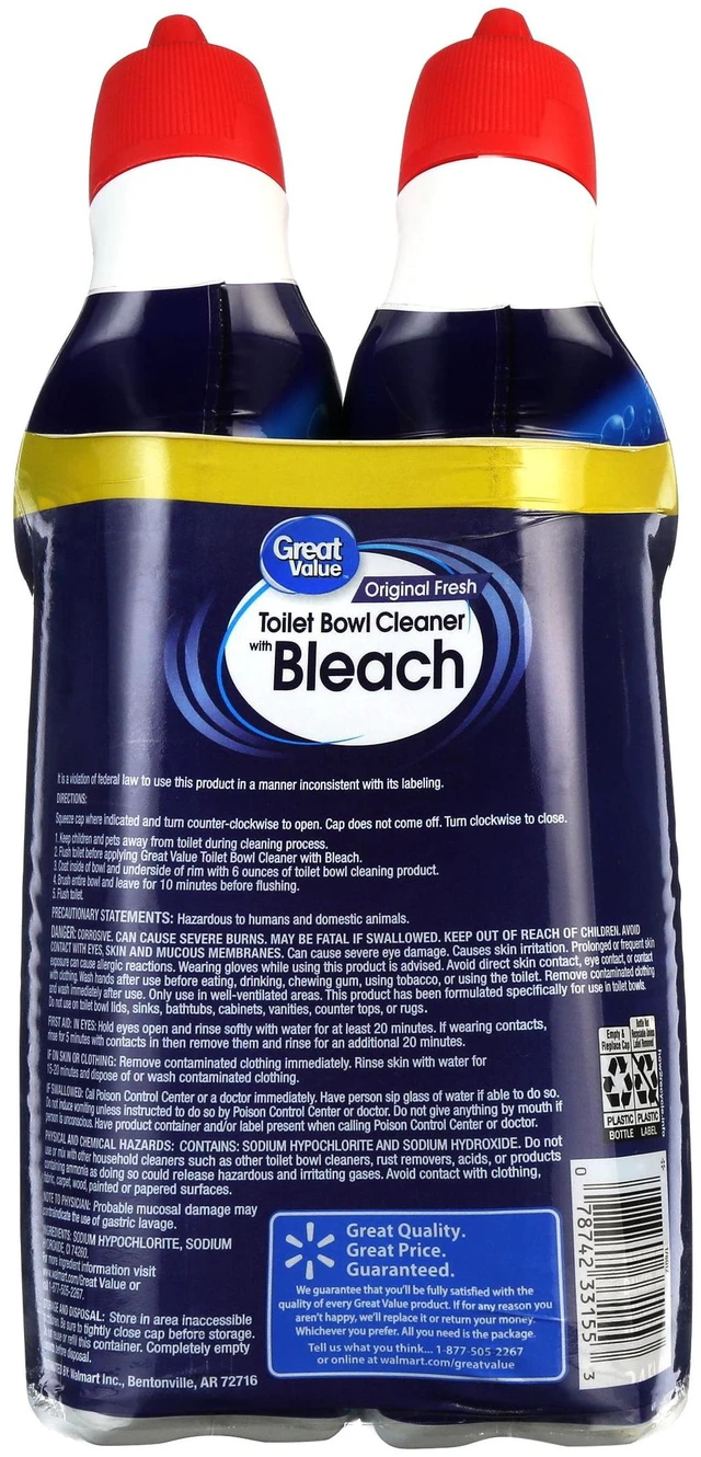 Alt view image 4 of 6 - Great Value Toilet Bowl Cleaners, Fresh Scent, 24 Fl Oz, 2 Count
