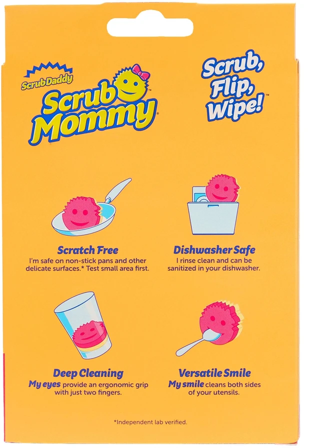 Alt view image 3 of 5 - Scrub Daddy Scrub Mommy Dual-Sided Scratch-Free Dish Scrubber Sponge, Kitchen and Bath Cleaning Supplies
