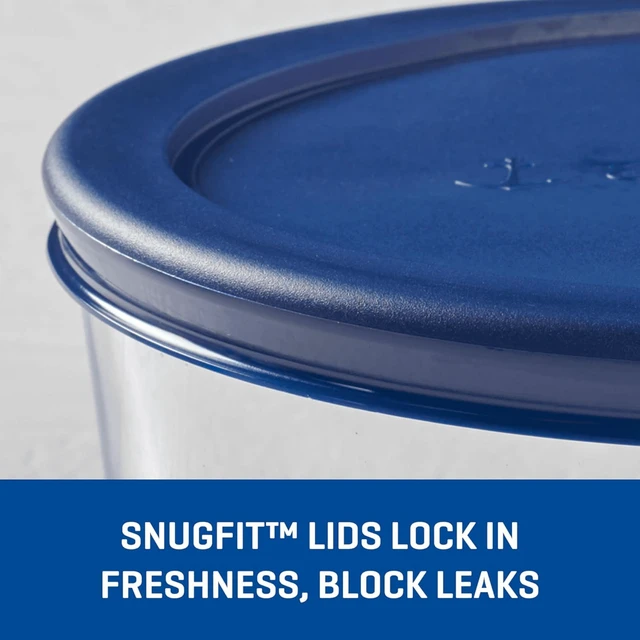 Alt view image 4 of 6 - Anchor Hocking 2 Pack 4 Cup Round Glass Food Storage Container with Lid