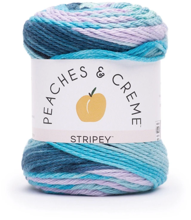Alt view image 3 of 4 - Peaches & Creme Stripey 4 Medium Cotton Yarn, Evening Sea, 2oz, 102 Yards (2 Pack)