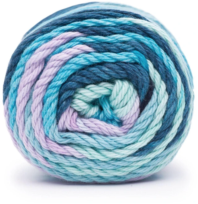 Alt view image 2 of 4 - Peaches & Creme Stripey 4 Medium Cotton Yarn, Evening Sea, 2oz, 102 Yards (2 Pack)