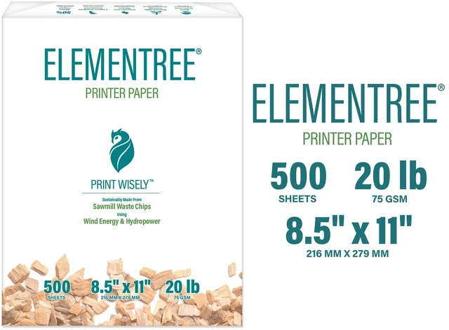 Alt view image 5 of 5 - Elementree Sustainable Printer Paper, 8.5 x 11 Inches, 20 lb, White, 1 Ream (500 Sheets)
