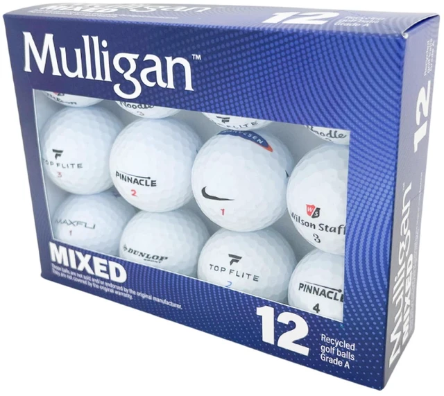 Alt view image 4 of 5 - Mulligan Recycled White Golf Balls, Mixed Brands, 12-Pack