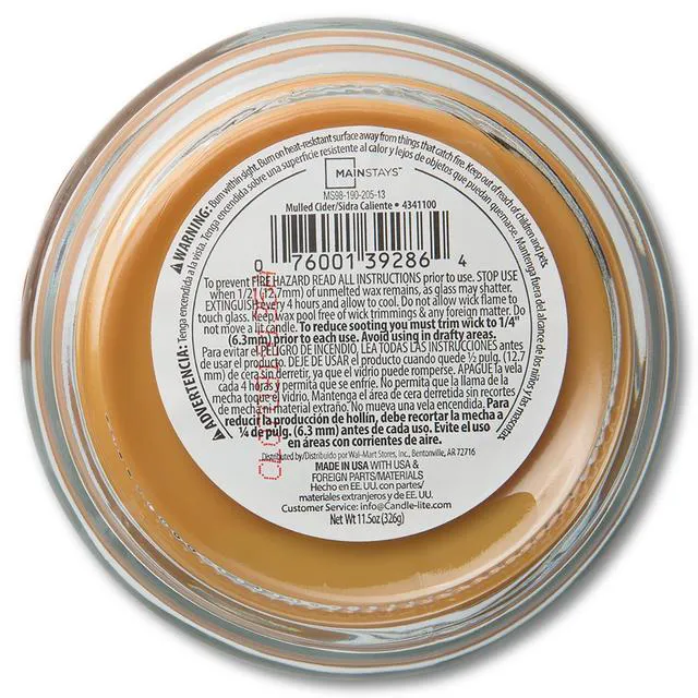 Alt view image 2 of 6 - Mainstays Mulled Cider 3-Wick Scented Glass Jar Candle, 11.5oz (2 Pack)