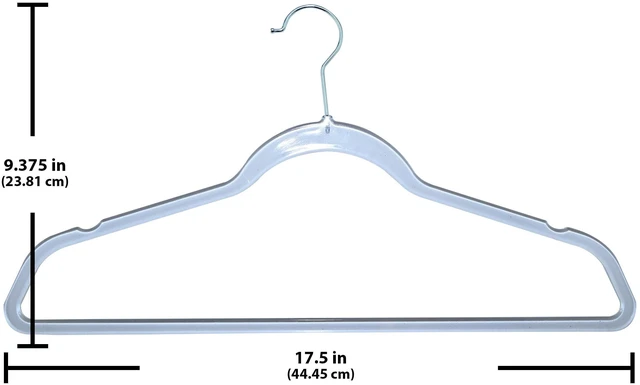 Alt view image 5 of 5 - Mainstays Plastic Clothes Hangers, Slim Swivel Hook, Clear, 10 Pack