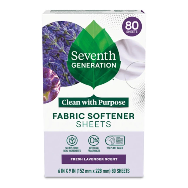 Alt view image 4 of 6 - Seventh Generation Fabric Softener Dryer Sheets Fresh Lavender 80 Count