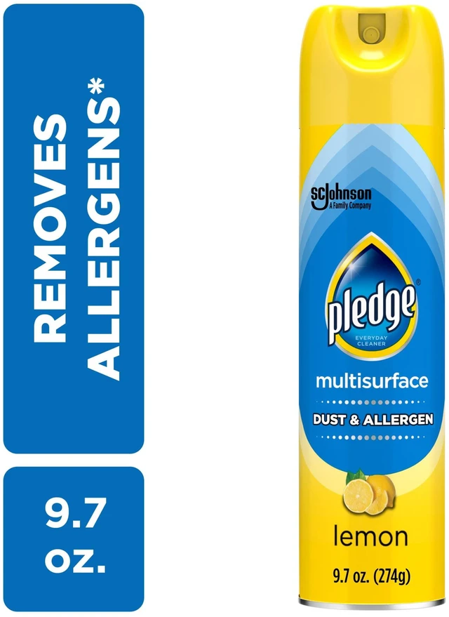 Main image of Pledge Clean It Dust & Allergen Multi Surface Cleaner Spray, Lemon Scent, 9.7 Ounce