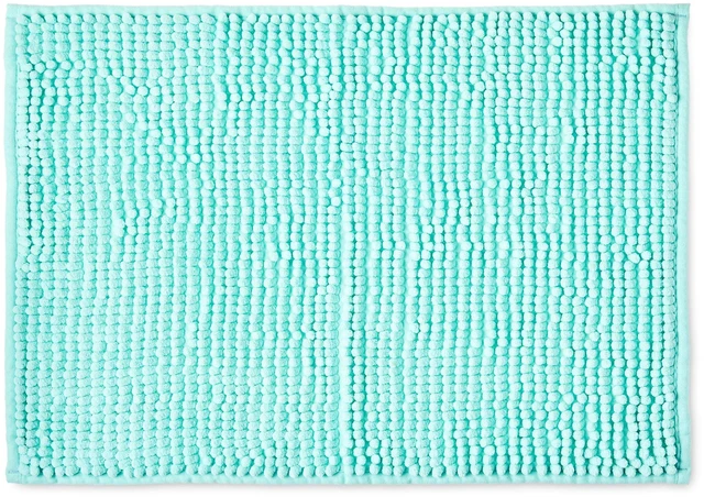 Main image of Mainstays Aqua Chenille Noodle Bath Rug 17IN x 24IN