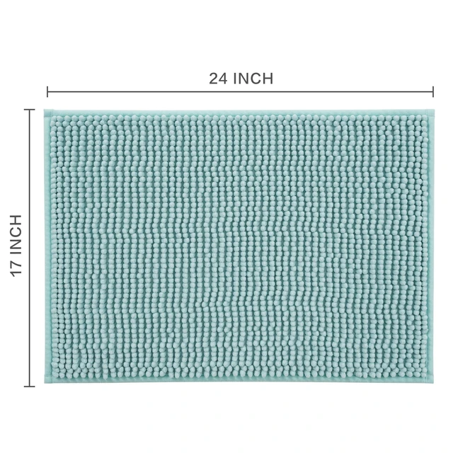 Alt view image 5 of 6 - Mainstays Aqua Chenille Noodle Bath Rug 17IN x 24IN