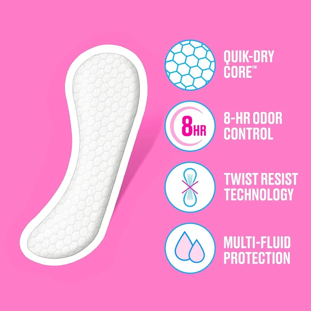 Alt view image 5 of 5 - Carefree Panty Liners for Women, Regular, Unwrapped, Unscented, 120 Count
