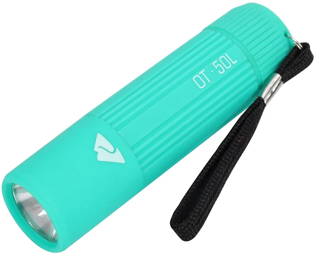 Alt view image 4 of 6 - 3-Pack Ozark Trail Mini Handheld LED Flashlight, 50Lumens, 3 AAA Batteries Included, Teal