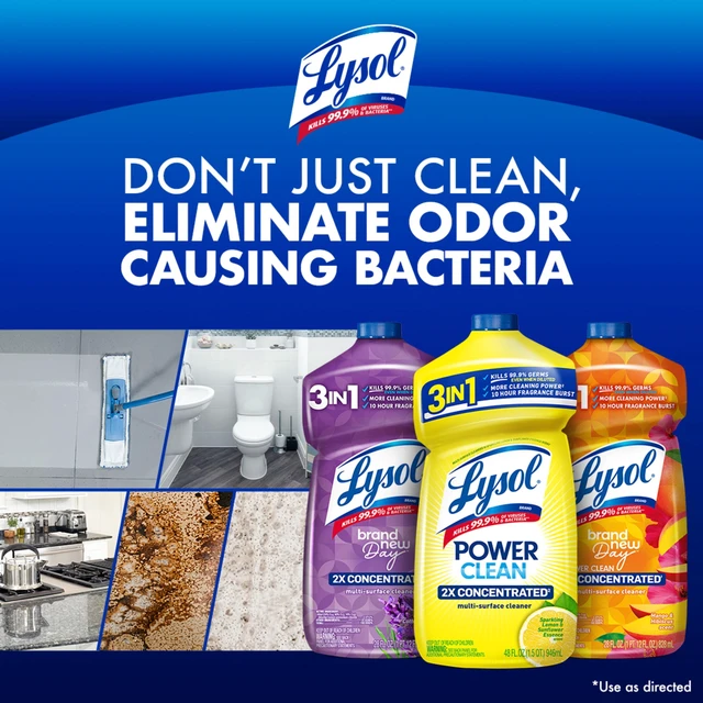 Alt view image 5 of 5 - Lysol All Purpose Cleaner, Multi-Surface Disinfectant Floor Cleaner, Mopping Solution for Bathroom & Kitchen, Lemon & Sunflower, 28 fl oz