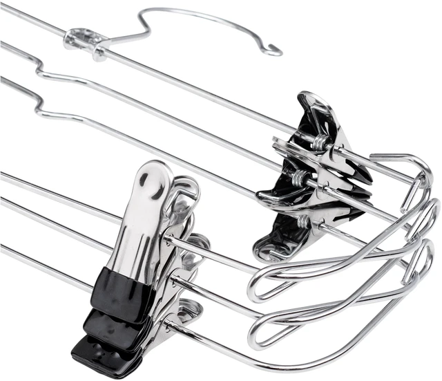 Alt view image 4 of 6 - Mainstays 6-Tier Space-Saving Chrome Metal Pant & Skirt Hanger