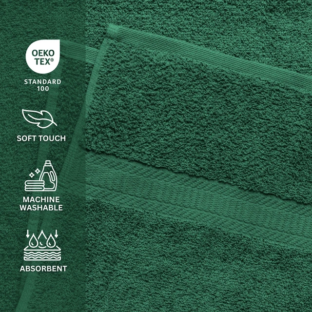 Alt view image 6 of 6 - Mainstays Basic Bath Sheet, 100% Cotton, Soft and Highly Absorbent, Green