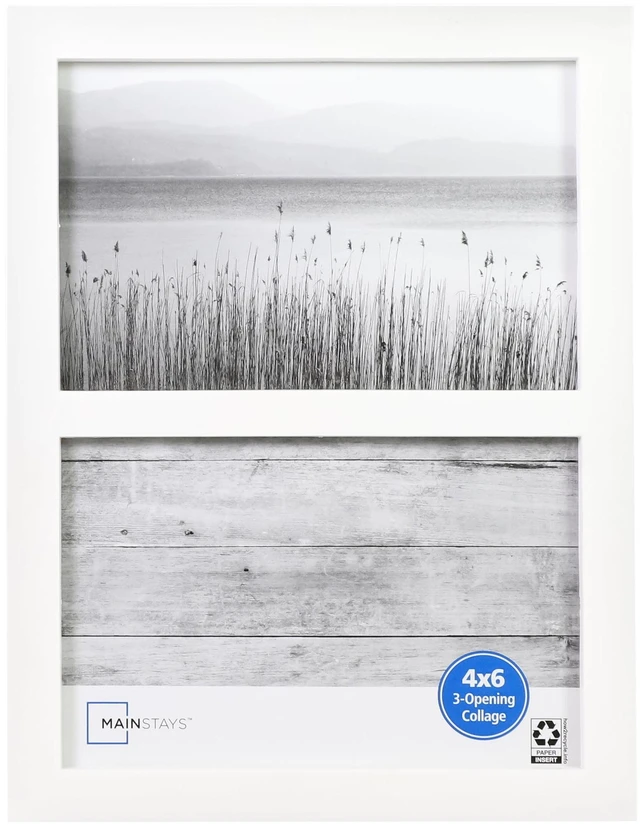 Main image of Mainstays Linear Picture Frame for Two 4x6 Photos, White