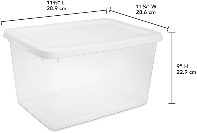 Alt view image 5 of 6 - Sterilite 20Quart Small Storage Bin, Clear Plastic with Snap-on Lid, White
