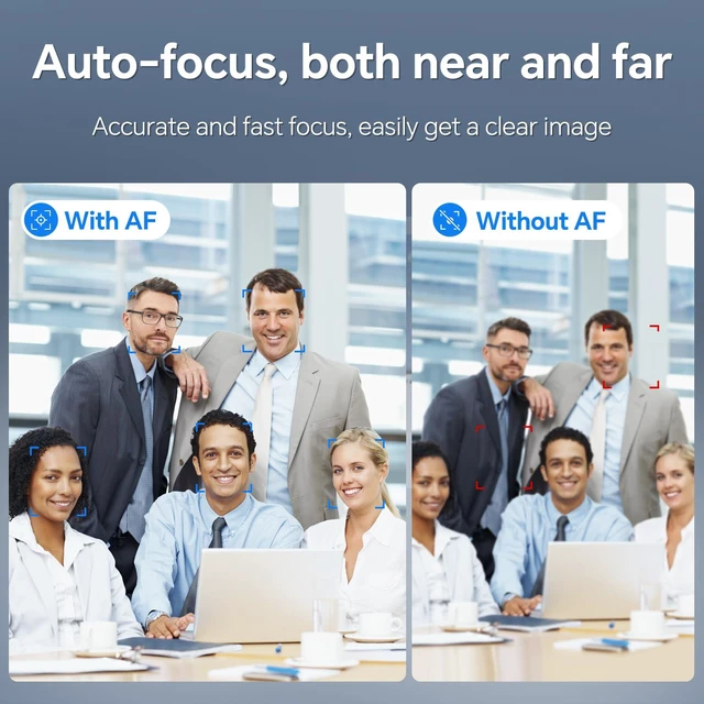 Alt view image 2 of 6 - 4K Webcam with Autofocus, Dual Microphones, Privacy Cover, Auto Light Correction, USB Plug and Play for PC, Laptop, Mac, Zoom, Teams, Video Calls and Streaming