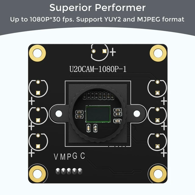 Alt view image 5 of 7 - 1080P USB2.0 UVC 130 Wide Angle Camera Plug and Play for PC Raspberry Pi Jetson Nano SBCs Support Windows Linux Android Mac OS