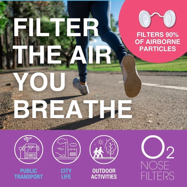 Alt view image 5 of 6 - O2 Nose Filters With 3M Filtration - Trial Pack 4 Sizes - Drug-Free Latex-Free Nasal Screens for Allergies, Dust & Smoke - Invisible Allergy Protection