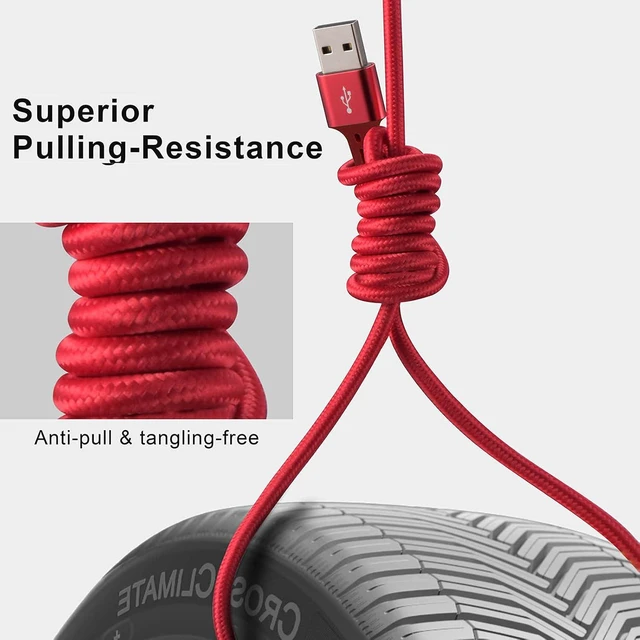 Alt view image 6 of 6 - 3-Pack 5ft 3-in-1 Braided Fast Charging Cable, Type-C/Micro USB, for iPhone 17 16 15 14 13, Samsung, PS, Tablets & More