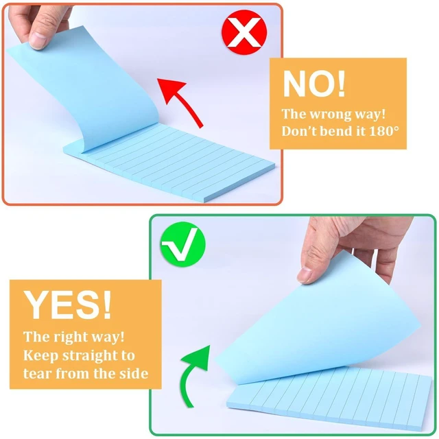 Alt view image 7 of 7 - 12 Pack Lined Sticky Notes 4x6 Inch, Bright Colors Self-Stick Note Pads for School Office Meeting