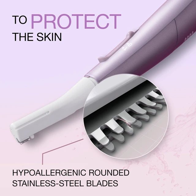 Alt view image 4 of 7 - Panasonic ES-WF71-V Eyebrow & Facial Hair Trimmer for Women, Gentle Face Shaver for Peach Fuzz, Brows & Upper Lip, Flexible Head, Compact Battery-Operated Beauty Tool