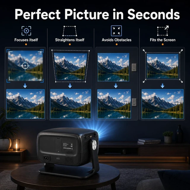 Alt view image 5 of 6 - Native 1080P Portable Projector with Built-in Apps and 4K Support