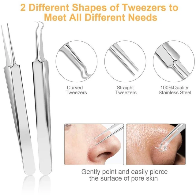Alt view image 7 of 7 - 9 PCS Blackhead Remover Tools, Pimple Popper Tool Kit, Pimple Extractor
