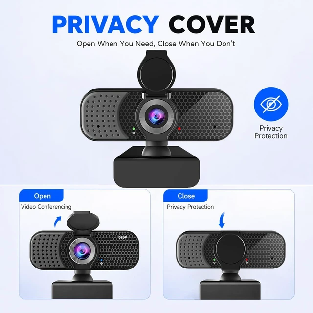 Alt view image 2 of 6 - C26 1080P Webcam with Microphone, USB-A to USB-C Adapter