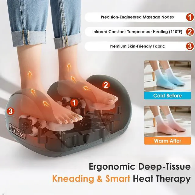 Alt view image 7 of 7 - Shiatsu Foot and Calf Massager with Heat, Grey