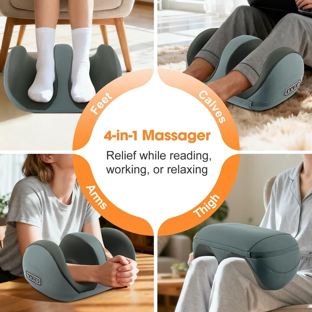 Alt view image 2 of 7 - Shiatsu Foot and Calf Massager with Heat, Grey