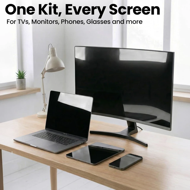 Alt view image 6 of 6 - Screen Cleaner Spray 2 Pack with Microfiber Cloth for TV, Monitor, Laptop, MacBook, iPad, iPhone and Electronic Devices
